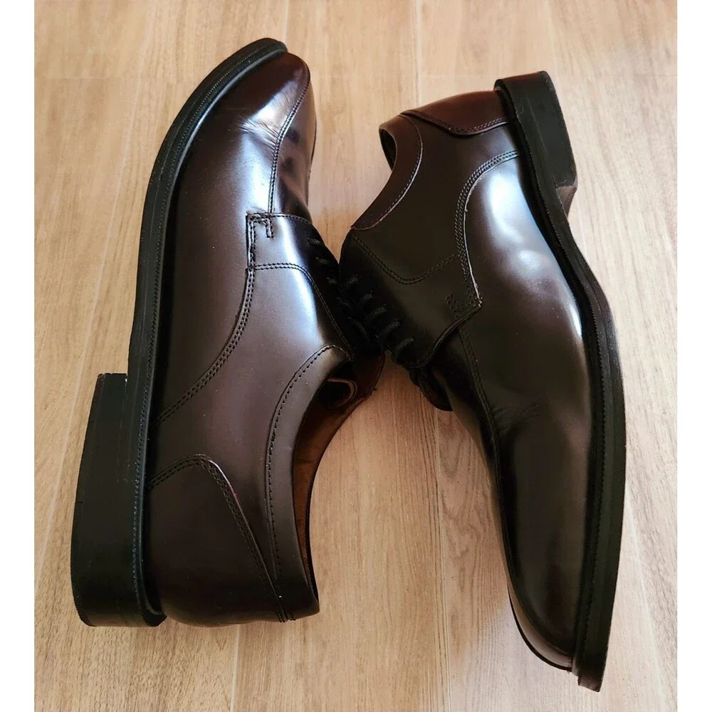 Rockport Men's Sz 9.5 Oxford Dress Shoes Dark Brown Adiprene Adidas K62536 EUC